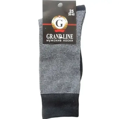 Носки мужские GRAND LINE (М-107, рябь), р. 25
