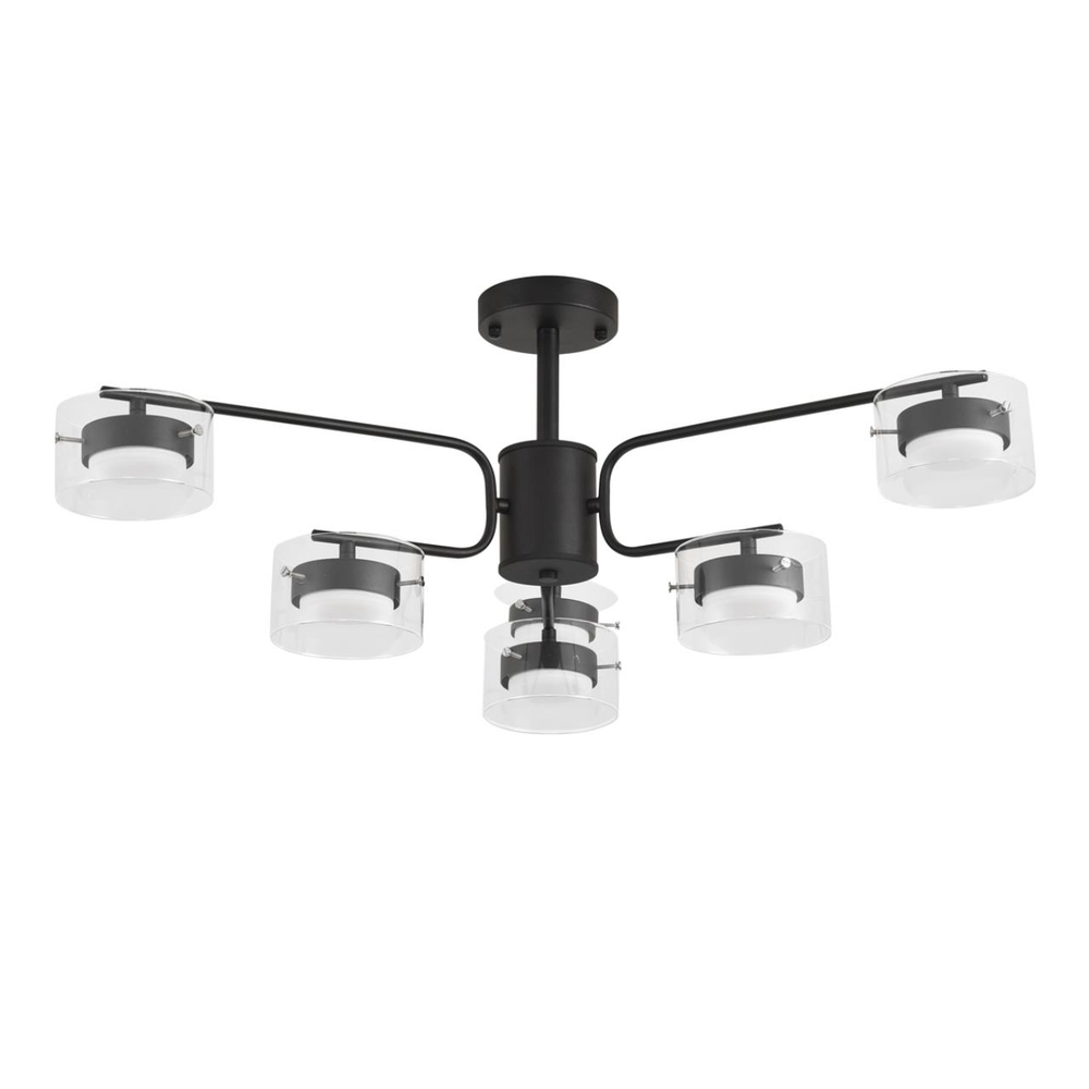 8349/6C COMFI LN26 232 черный/прозрачный, металл/стекло Светильник потолочный LED GX53 6*7W 220V NATALINA