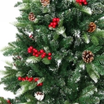 Ёлка «Маскарад» 150 см, ПВХ+резина с шишками, ягодами и снегом (447 веток)