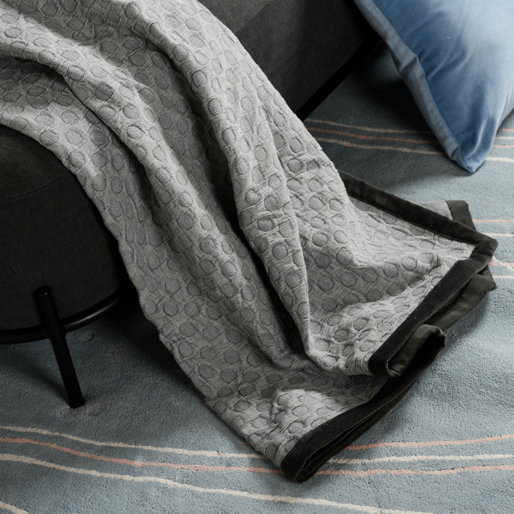 Покрывало хлопковое 230х250 Tkano Essential серое