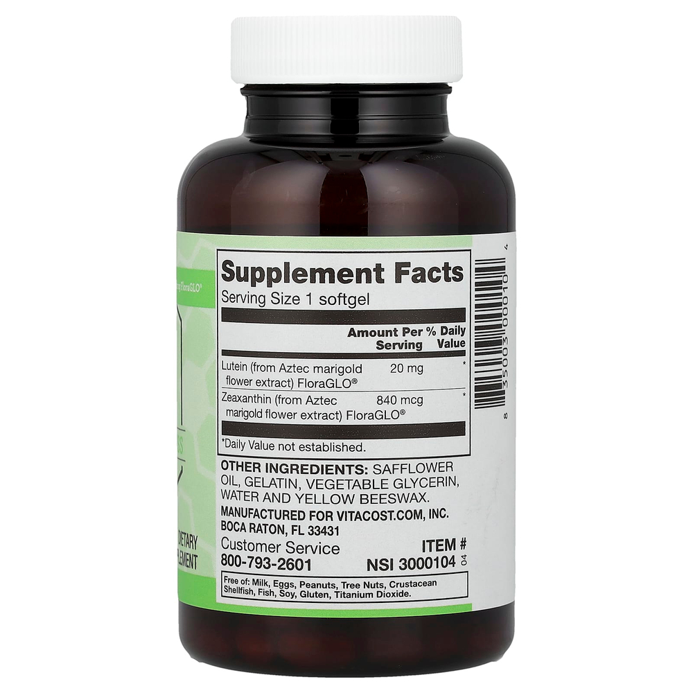 Vitacost, Synergy®, лютеин с FloraGLO®, 60 капсул