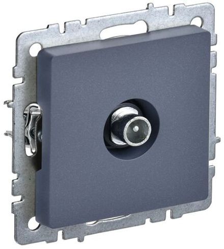 Розетка телевизионная проходная TV СП Brite РТВ10-0-БрМ механизм маренго IEK BR-A10-P-K35