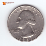 1/4 доллара 1987 (P). США. Медно-никель VF