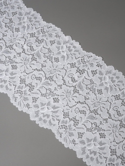 Эластичное кружево холодное белое ширина 17 см