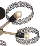 Светильник на штанге 5х60Вт Е27, металл/хрусталь, черный/дерево