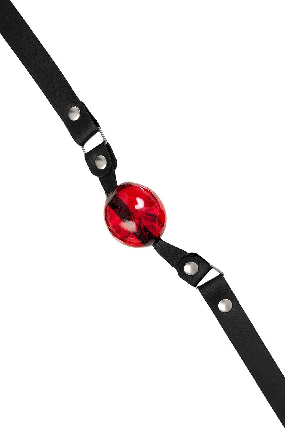Красный кляп-леденец на кожаных ремешках (Цвет: красный)