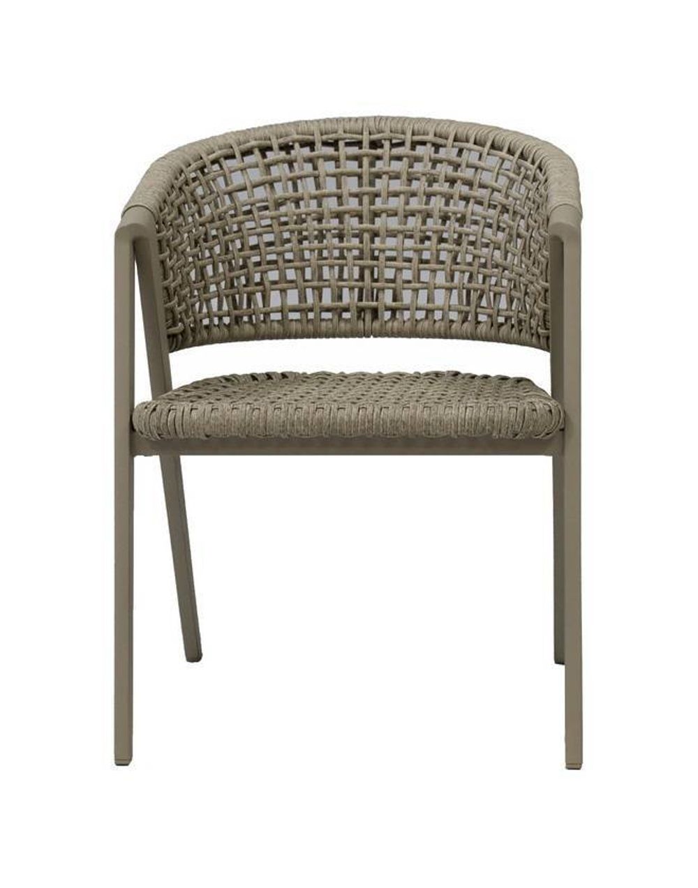 "Амстердам" стул плетеный из роупа, каркас алюминий, роуп серый круглый