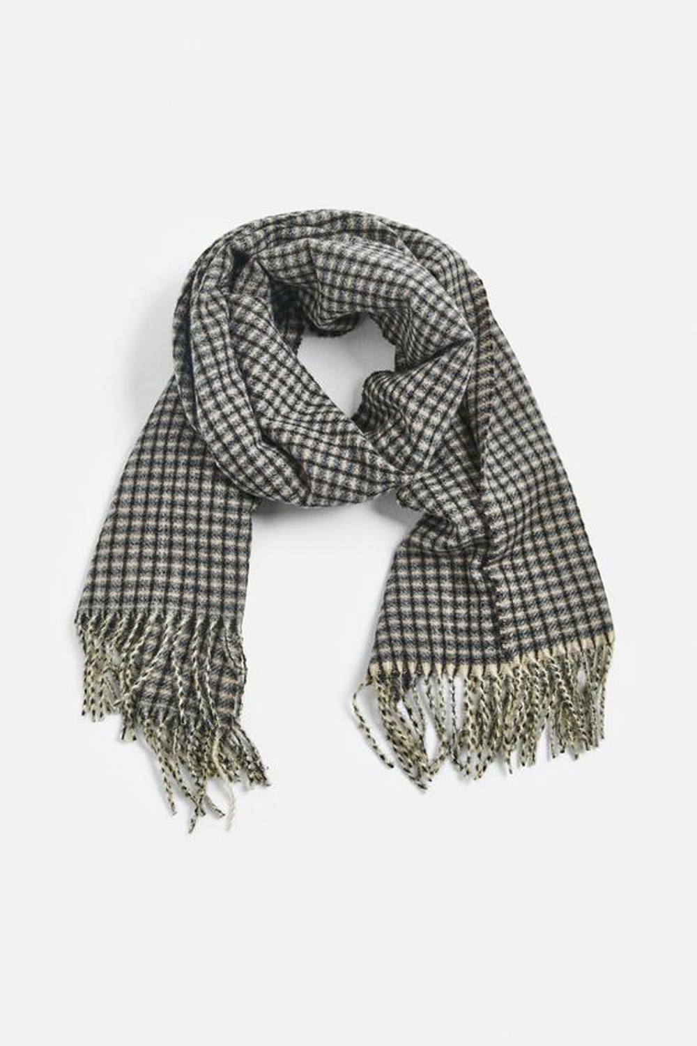 ZARA ШАРФ В КЛЕТКУ, ЧЕРНЫЙ