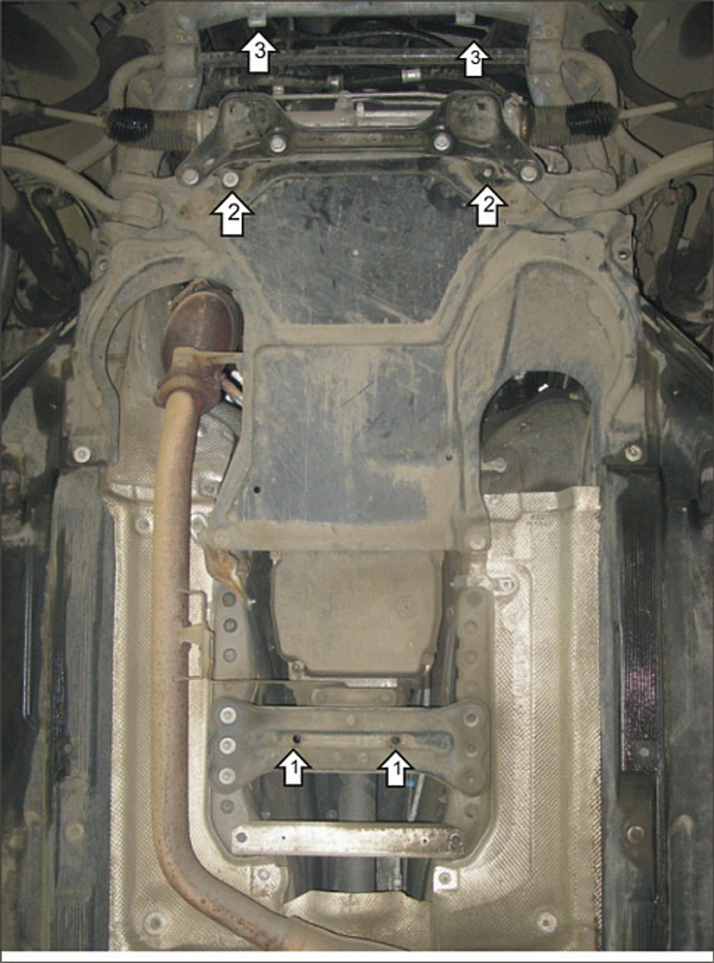 Защита картера Двигателя, КПП. 2 мм, Сталь. для Mercedes C-class 2007-2011 MOTODOR.01227