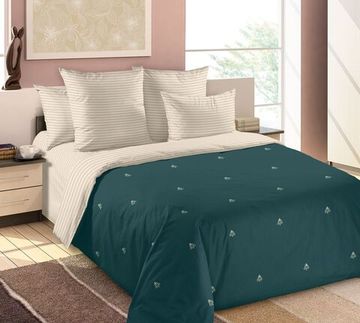 Полуторный комплект постельного белья Аристократ перкаль зеленый