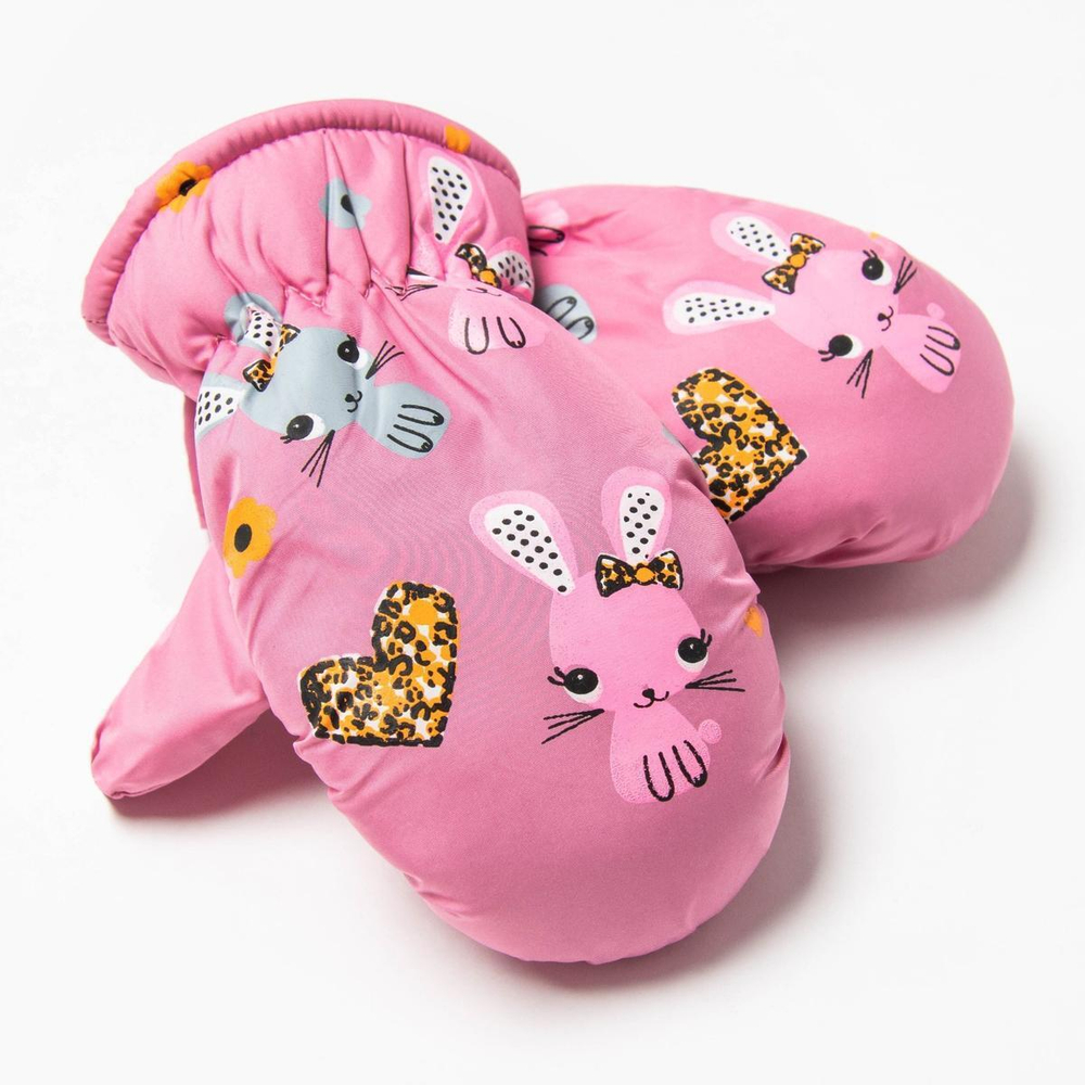 Варежки д/девочки р.15 розовый 9879979 (Rossini), 1 шт.