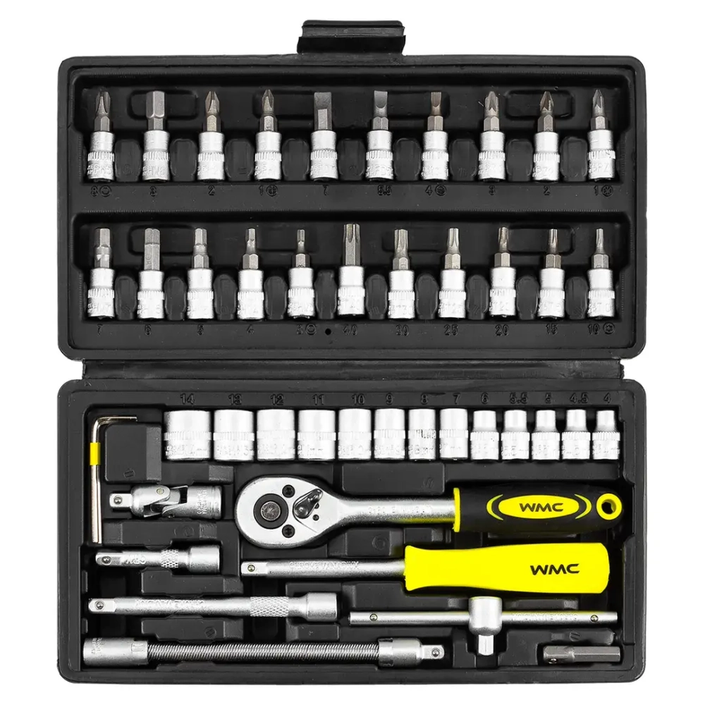 Набор инструментов 46пр. 1/4''(6гр.) (4-14мм) WMC TOOLS WMC-2462-5