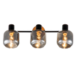 Настенный светильник 3x40Вт E14, металл/дерево/стекло, черный