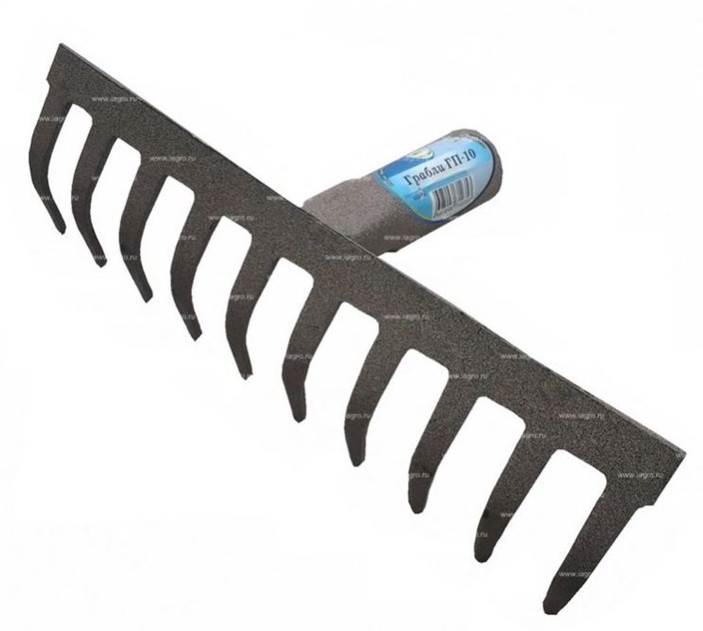 Грабли 10зуб с прямым зубом ГП-10 толщина зуба (S=3mm) б/ч  (d30чер с тул.)