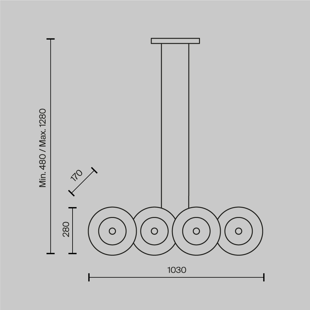 Подвесной светильник Maytoni MOD007PL-08G1