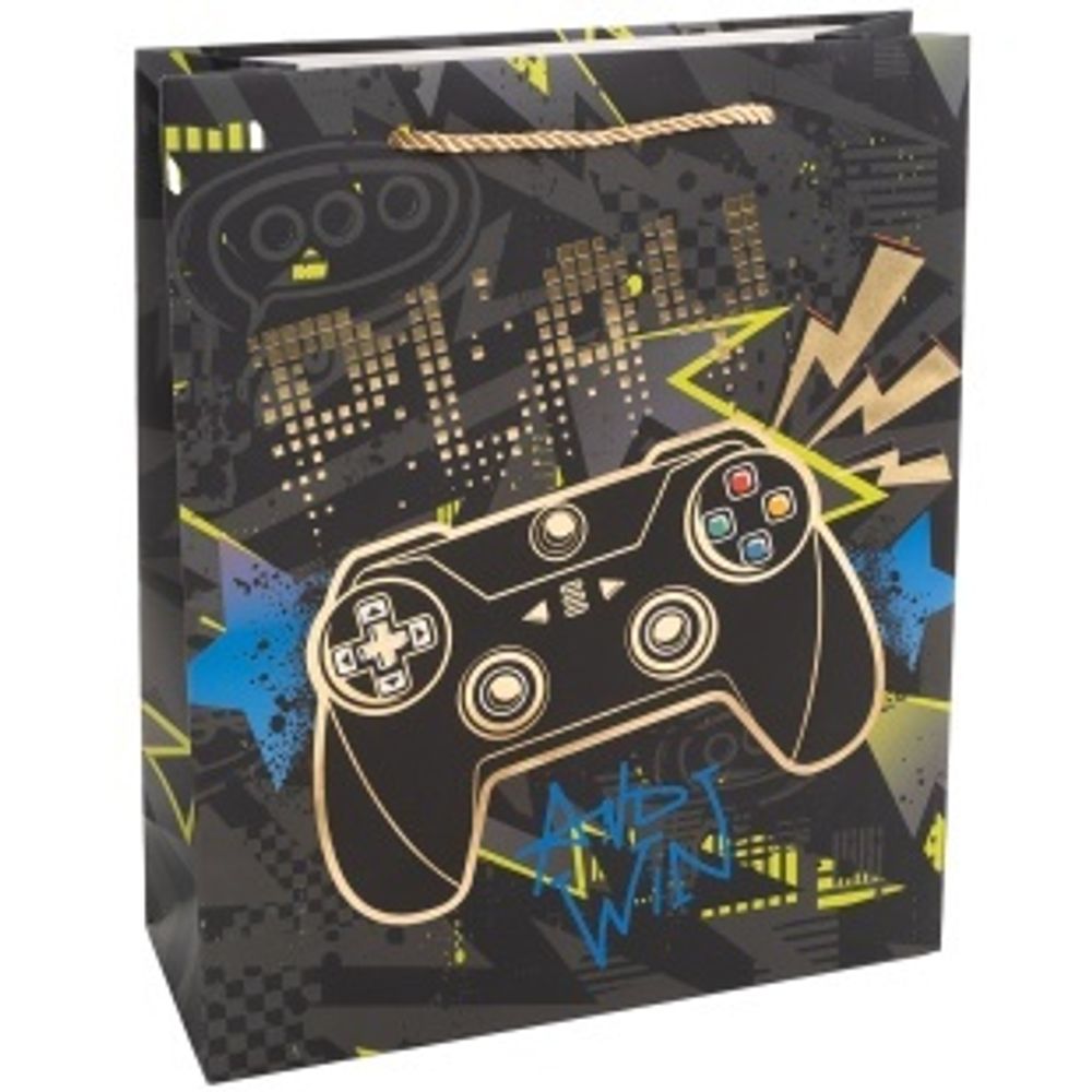 Пакет подарочный, 210гр, Граффити, Дизайн №2, Металлик, 23*18*10 см