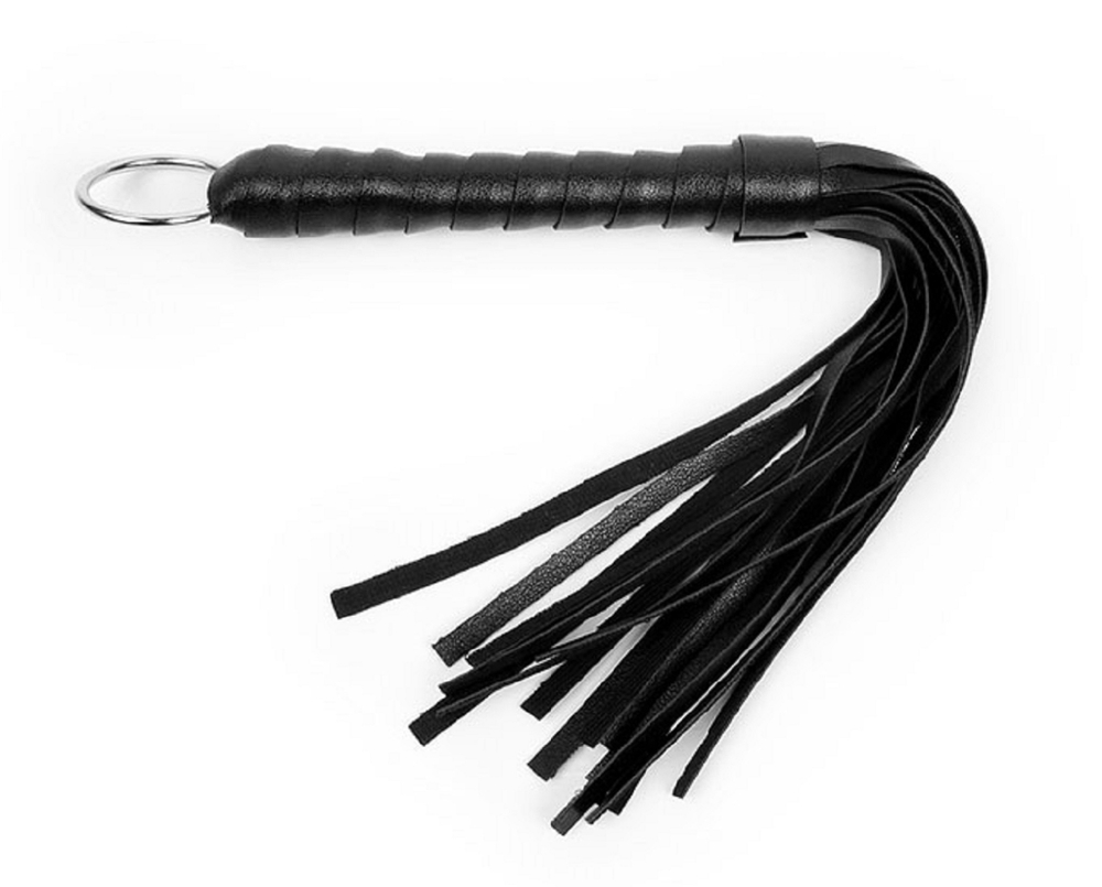 Плеть с кольцом Notabu BDSM черная 28 см