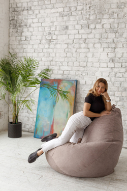 Кресло Мешок Груша Бежевый Велюр (5XL, Классический)