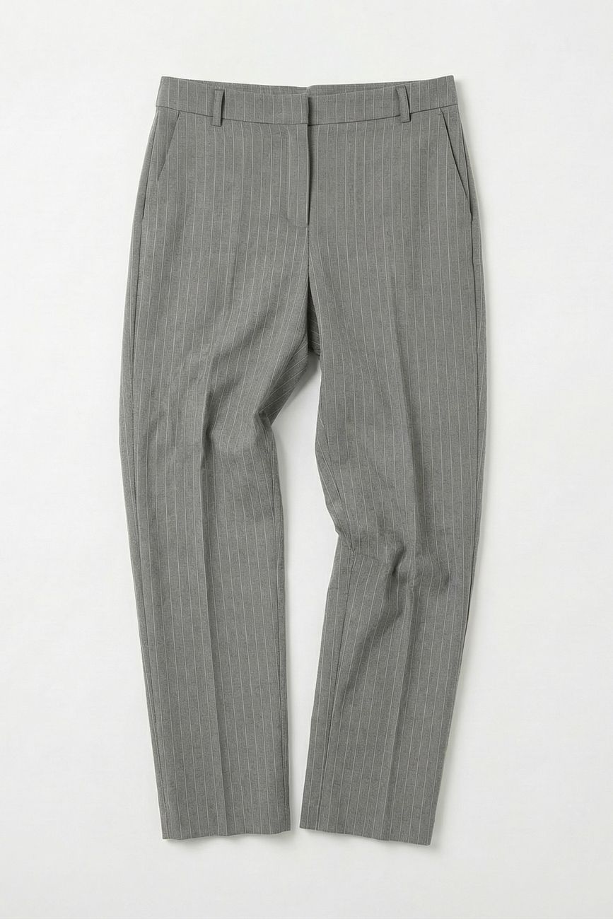 Брюки классические в полоску, серый