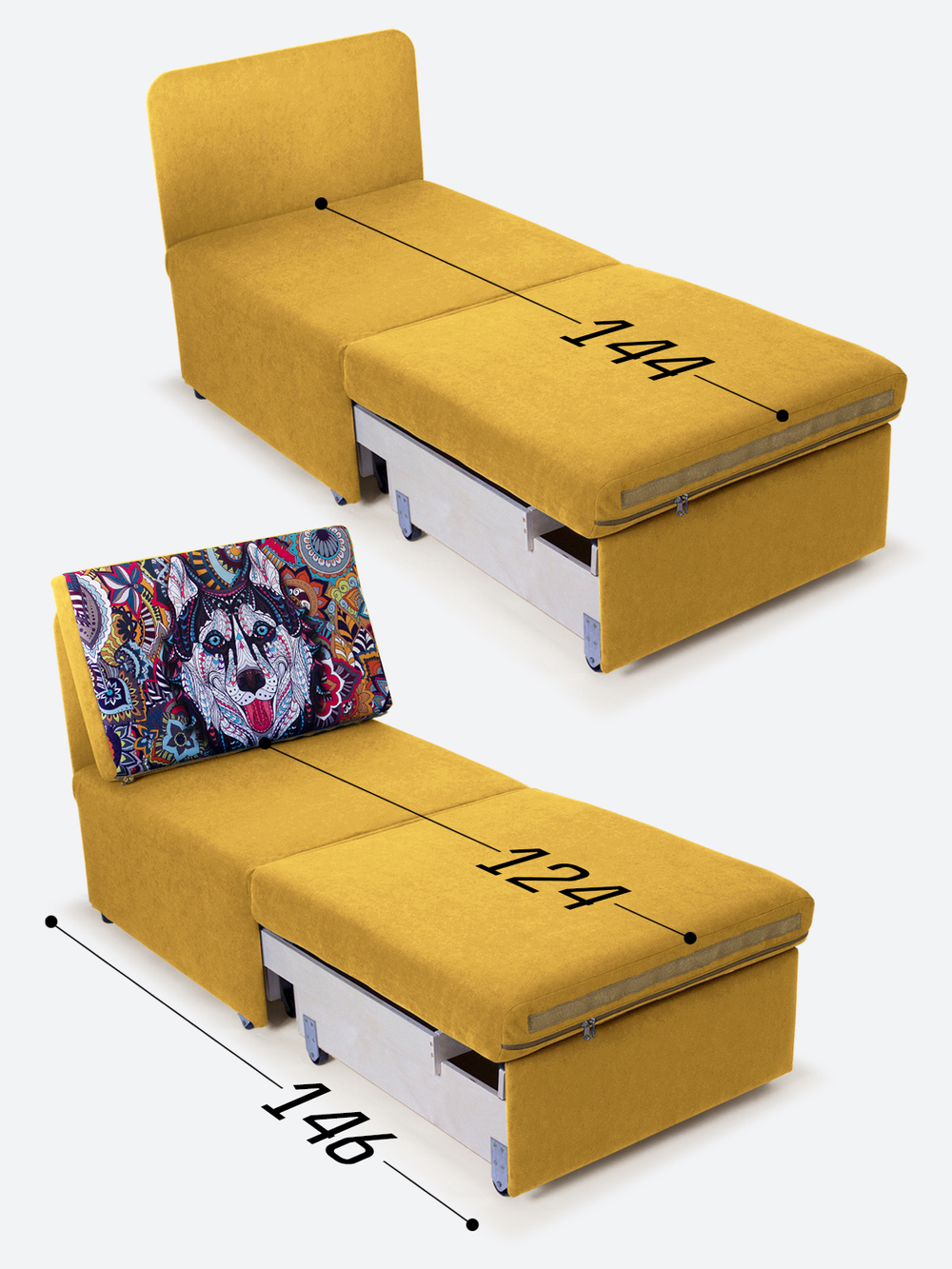 Кресло-кровать "Миник", купон Хаски