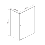 Душевой уголок Arno VSR-1A8015CL, 1500*800, хром, стекло прозрачное, , шт