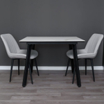 Стол кухонный "Граф", керамогранит, металл, 100 см x 80 см x 74 см, белый