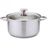 Кастрюля из нержавеющей стали 1,2л «SAFIA» со стеклянной крышкой д.16см