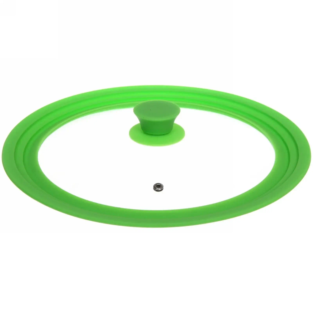 Крышка для посуды универсальная 26,28,30см зеленая силиконовая ручка