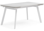 Керамический стол Woodville Норман 140 (200) х 80 белый мрамор alpin white, snow white, белый, ножки белые