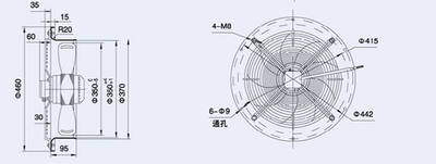 Вентилятор Weiguang YWF-4D-350-S-92/25-R