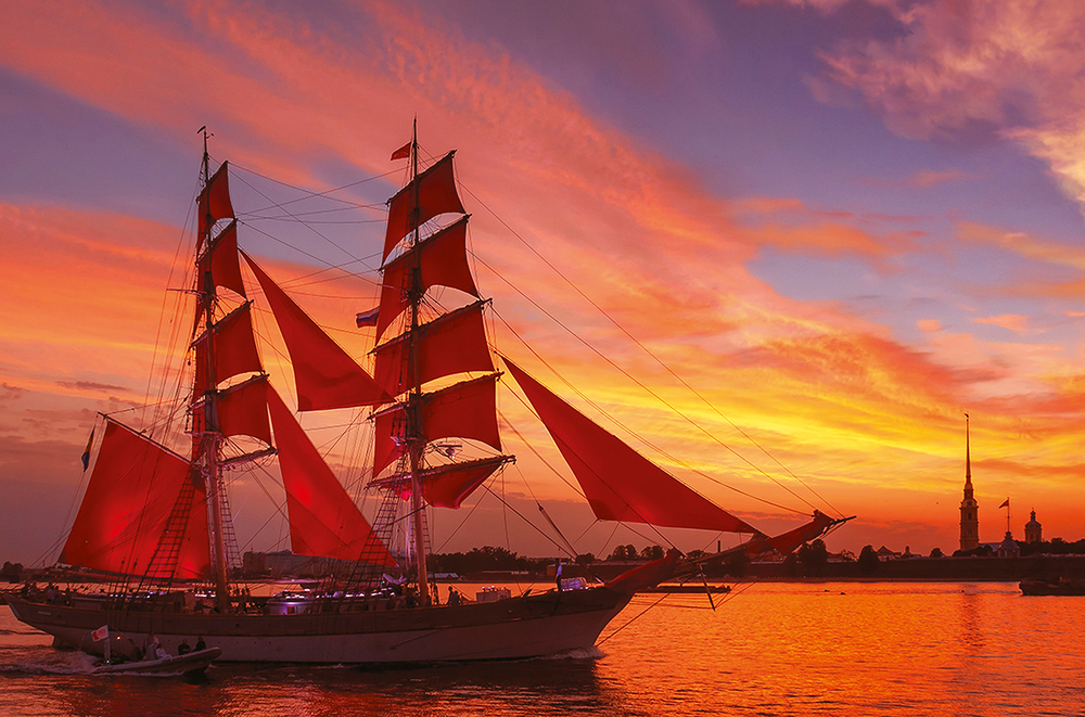 Календарь трехсекционный СУПЕРПРЕМИУМ на 2026 год, "Питер.Алые паруса"