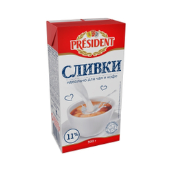 Сливки President Ультрапастеризованные 11% 500г