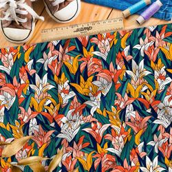 Ткань премиум таффета волшебные цветочные волны