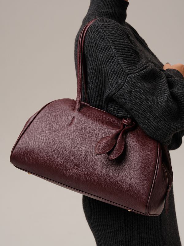 Кожаная сумка DBR 31338 зимняя вишня