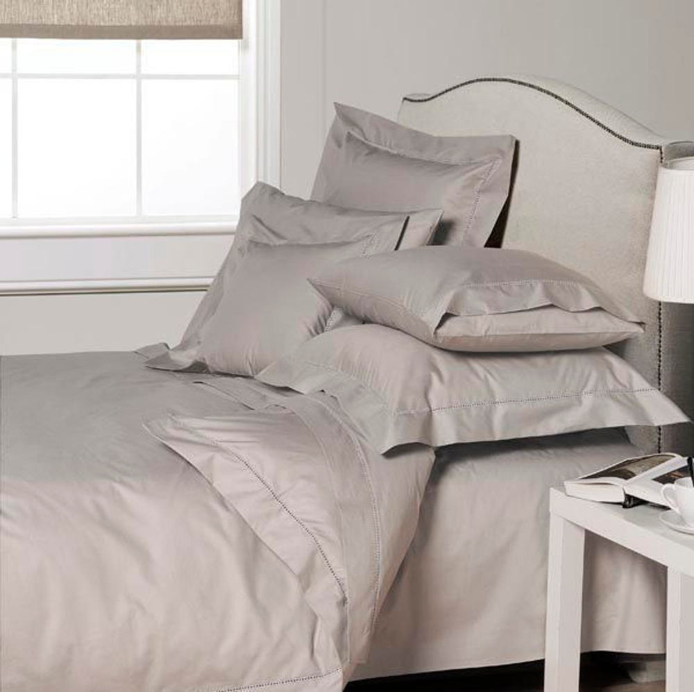 Постельное белье 2 спальное евро Bovi Мережка серо-бежевый