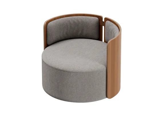 Кресло крутящееся Lagom 800 (капучино твид, орех)