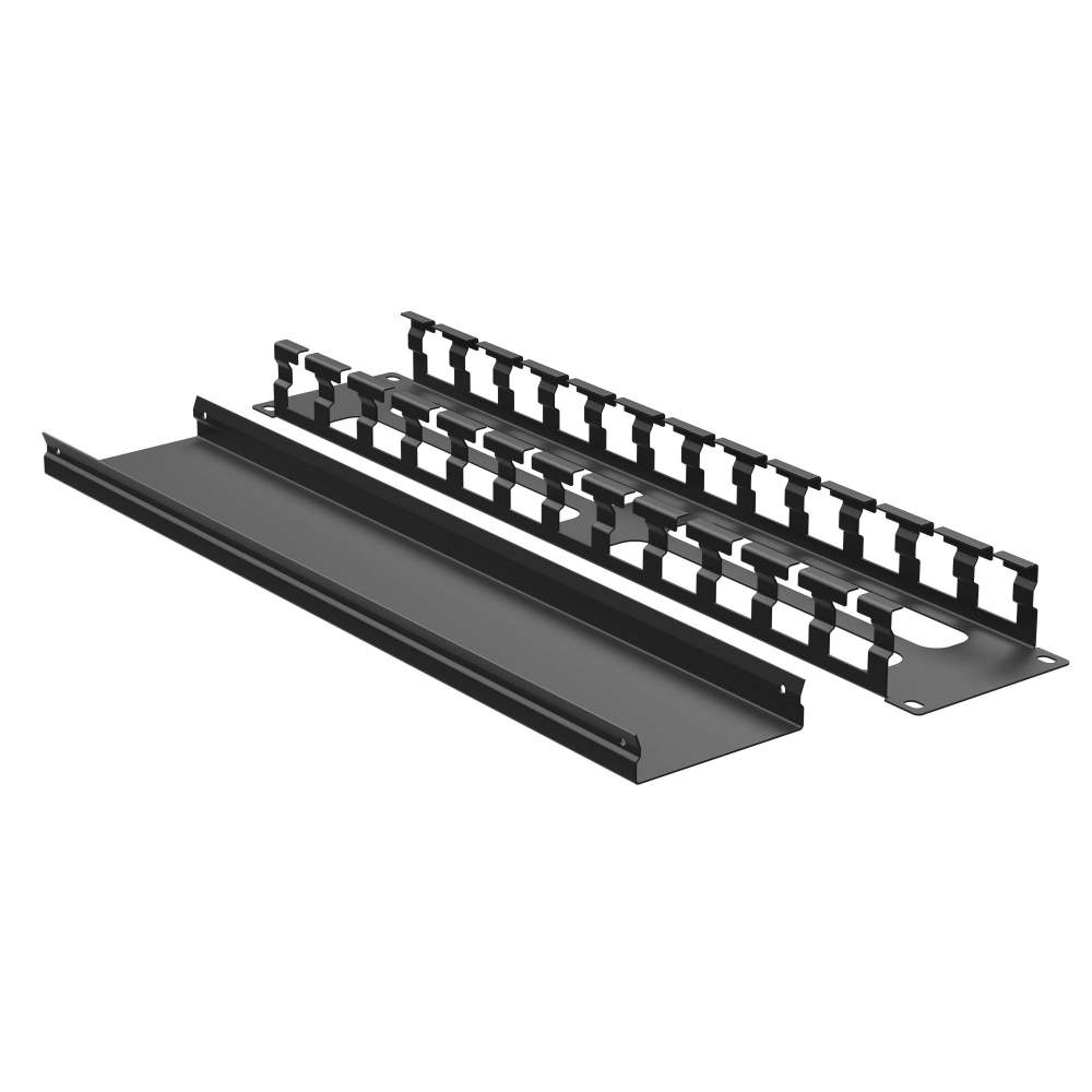 Кабельный органайзер с крышкой и отверстиями 2U, глубина 40 мм, для 19" IT-корпусов, RAL9005