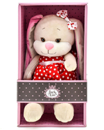 Зайчик Jack&Lin в Красном Платье в Белый Горошек, 25 см, в Подарочной Упаковке MAXITOYS