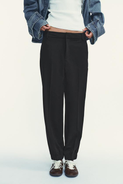 ZARA БРЮКИ-ДЖОГГЕРЫ, ЧЕРНЫЙ