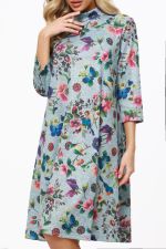 Платье трикотажное А-силуэт с воротником-стойка DStrend (Акция)