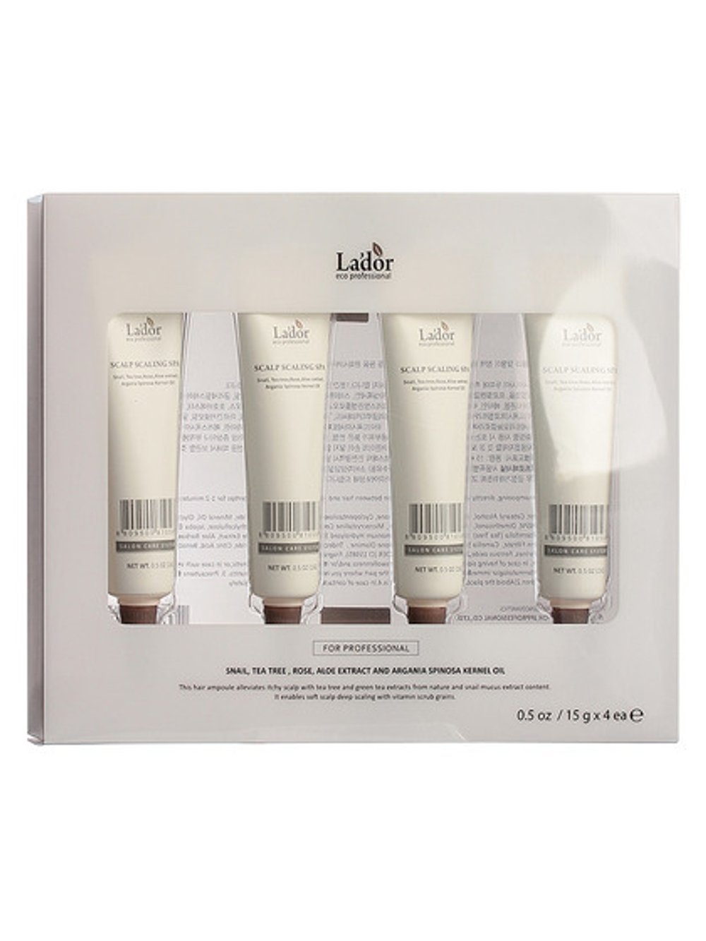 LA'DOR Сыворотка для очищения кожи головы / Scalp Scaling Spa Ample, набор 15мл*4шт