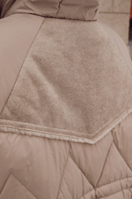 Пуховик комбинированный с элементами дубленки