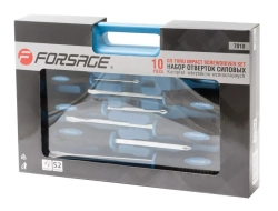 Набор отверток силовых магнитных ''Profi''10пр.(SL:6.5х38мм,5.5х100мм,6.5х125мм, PH:1х38мм,1х75мм,2х125мм,3х125мм+магнит телескоп. 190-550мм)в кейсе Forsage F-7010