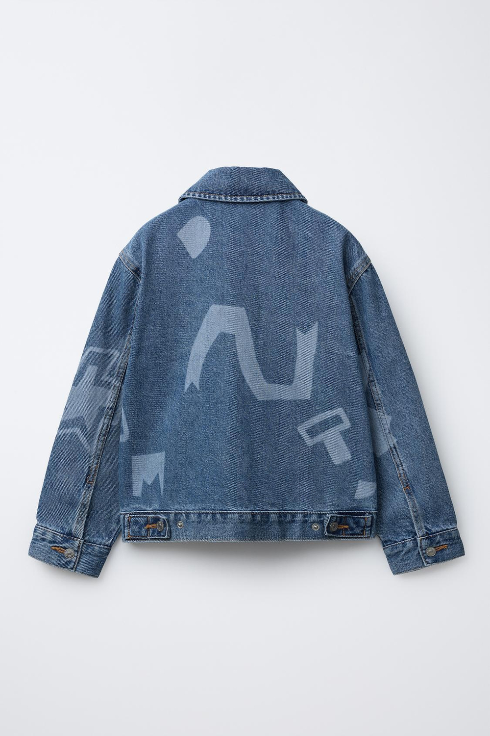 ZARA ДЖИНСОВАЯ КУРТКА С ПРИНТОМ, СИНИЙ