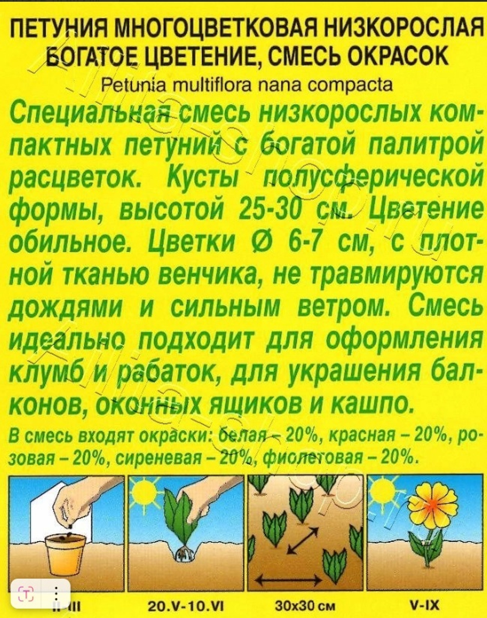 Цв. Петуния Богатое цветение смесь 0,1г (Аэлита)