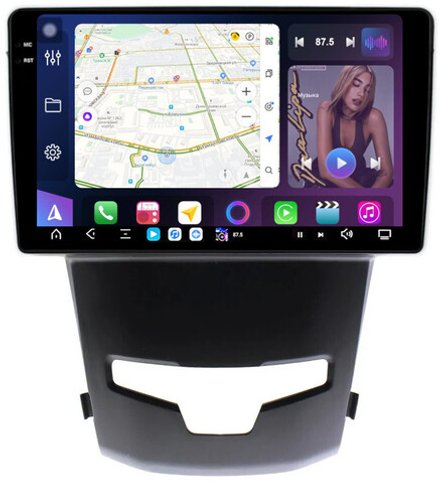 Магнитола для SsangYong Actyon 2 2013-2021 - FarCar XXL355M монитор 9.5" 2K QLED на Android 13, TS20, 8+256Гб, CarPlay, 4G SIM-слот