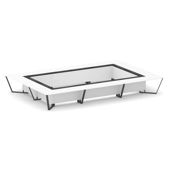 Steel Meet Стол переговорный прямоугольный KMK-PR.B.SP-26K2 Белый Бриллиант/Графит Глянец/Металл Ант