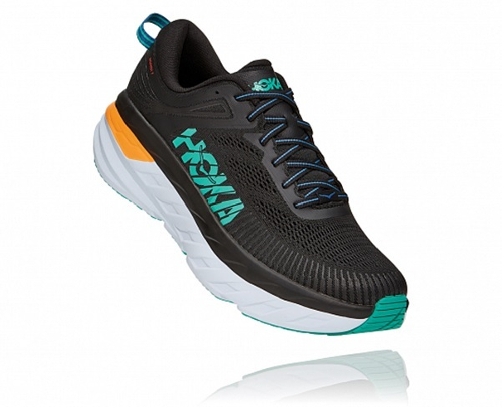 Кроссовки HOKA BONDI 7 Black/Atlantis арт. 1110518BATL, чёрный, муж.