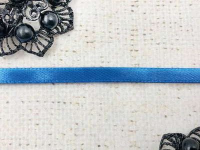 Лента атласная, ш. 0,5 см, тёмно-голубой