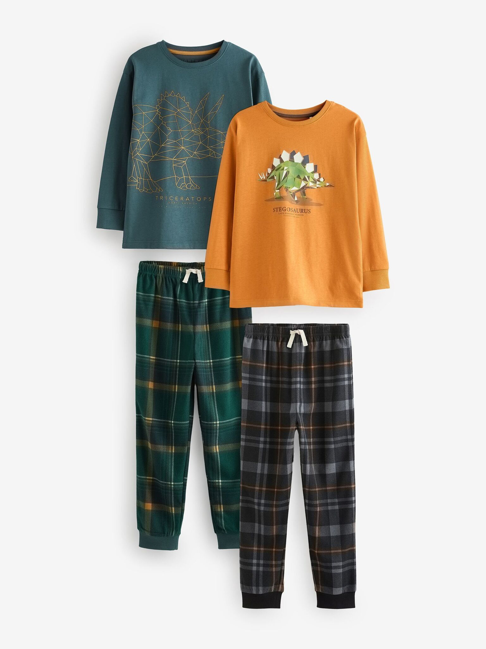 Пижама для мальчика Next B71-593, 2 шт., Светло-оранжевый, Темно-зеленый